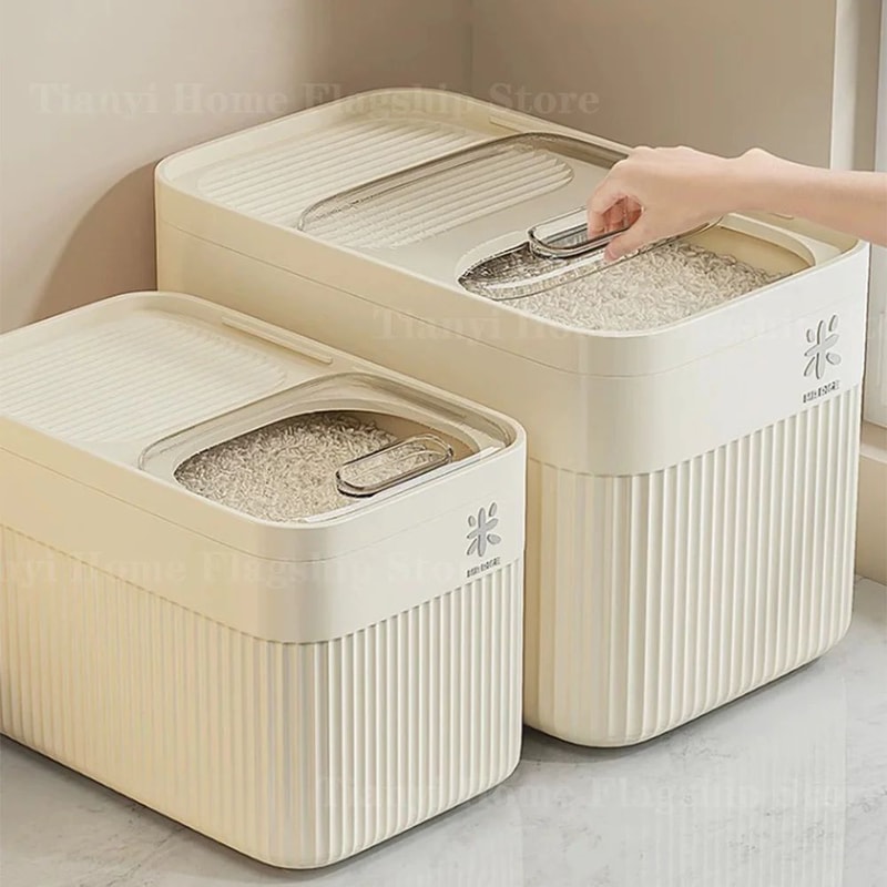 Airtight Rice Storage Container With Lid MoistureProof InsectResistant Grain Storage Box 0