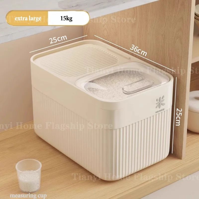 Airtight Rice Storage Container With Lid MoistureProof InsectResistant Grain Storage Box 8