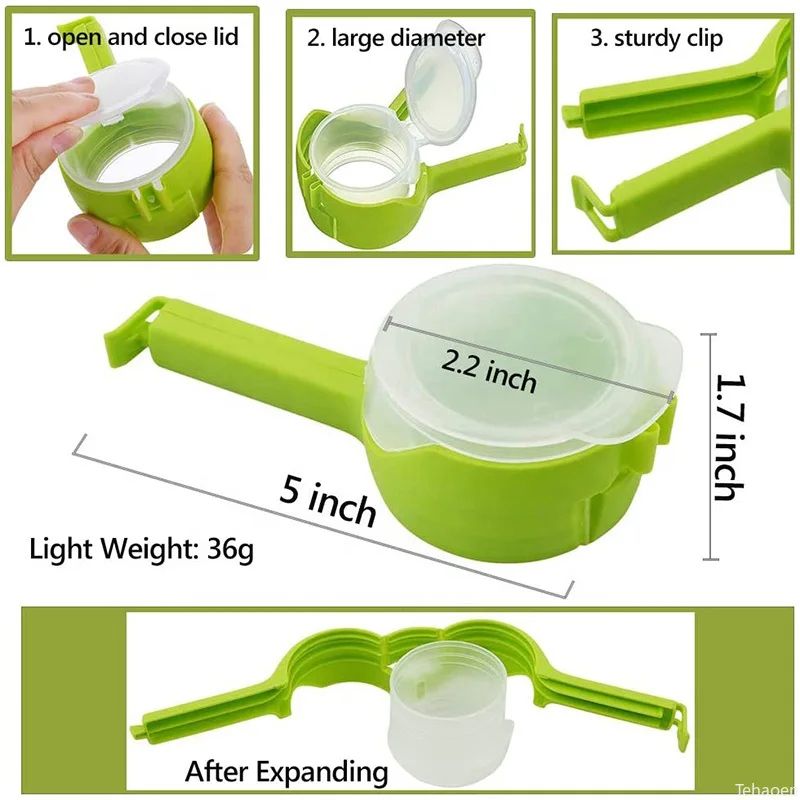 Reusable Snack Bag Sealing Clip With Pour Spout Fresh Keeping Food Storage Clamp For Kitchen Trav 3