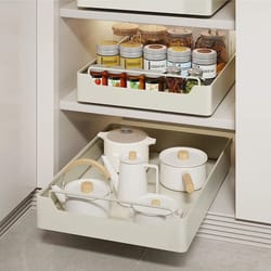 pull-out kitchen cabinet organizer drawer – metal slide rail storage rack for spices & kitchen essentials