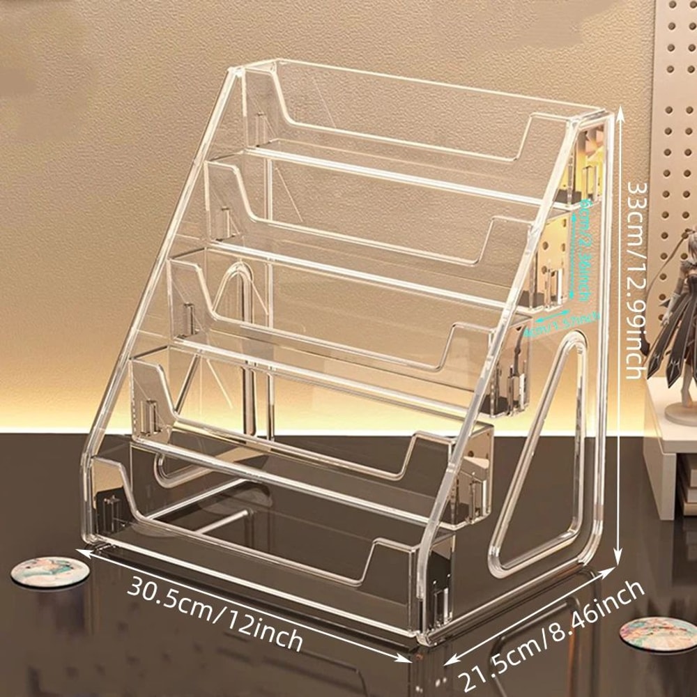 Transparent Greeting Card Display Rack MultiLayer Plastic Desktop Storage Organizer For Cards Gif 4