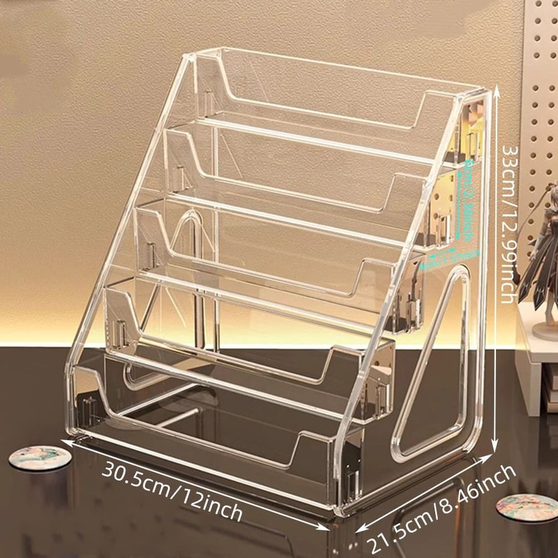 Transparent Greeting Card Display Rack MultiLayer Plastic Desktop Storage Organizer For Cards Gif 6