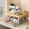 Modern Kitchen Microwave Storage Rack Solid Wood Metal Countertop SpaceSaving Organizer 0