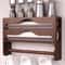 Bamboo Cling Film Foil Cutter Box Wall Mounted Kitchen Paper Towel Organizer With 2 Compartments 0