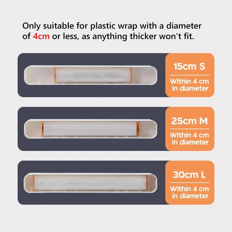 Magnetic Food Film Dispenser With Cutter Adjustable Plastic Wrap Foil Storage Organizer 1