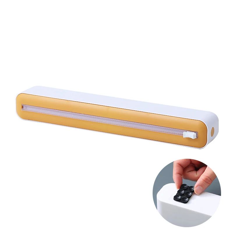 Magnetic Food Film Dispenser With Cutter Adjustable Plastic Wrap Foil Storage Organizer 9