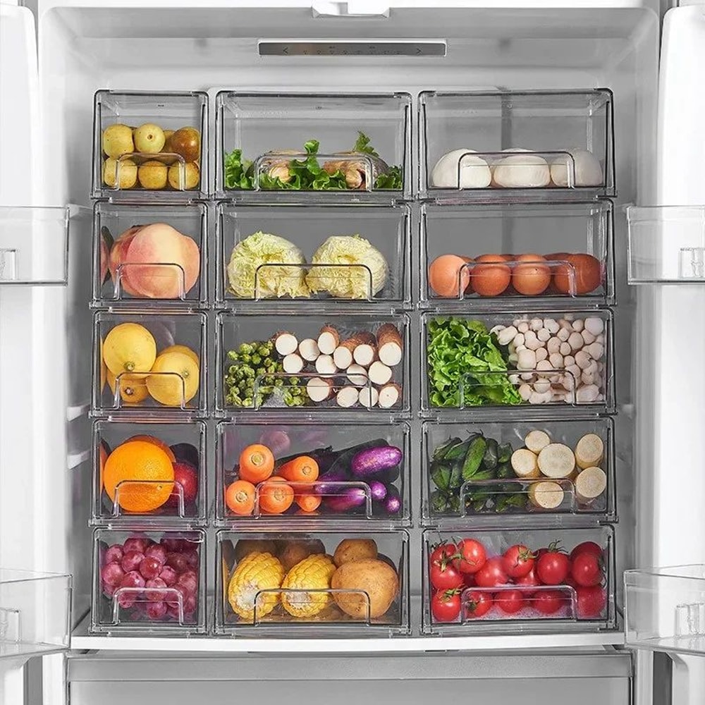 DrawerType Refrigerator Storage Box Transparent PET FreshKeeping Food Organizer 3