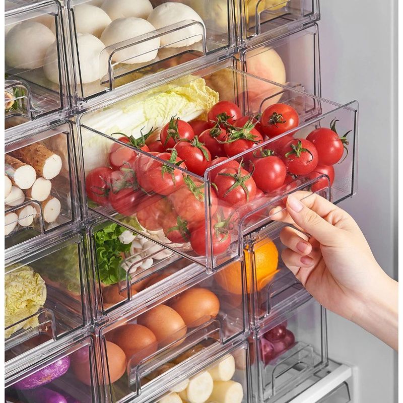 DrawerType Refrigerator Storage Box Transparent PET FreshKeeping Food Organizer 2