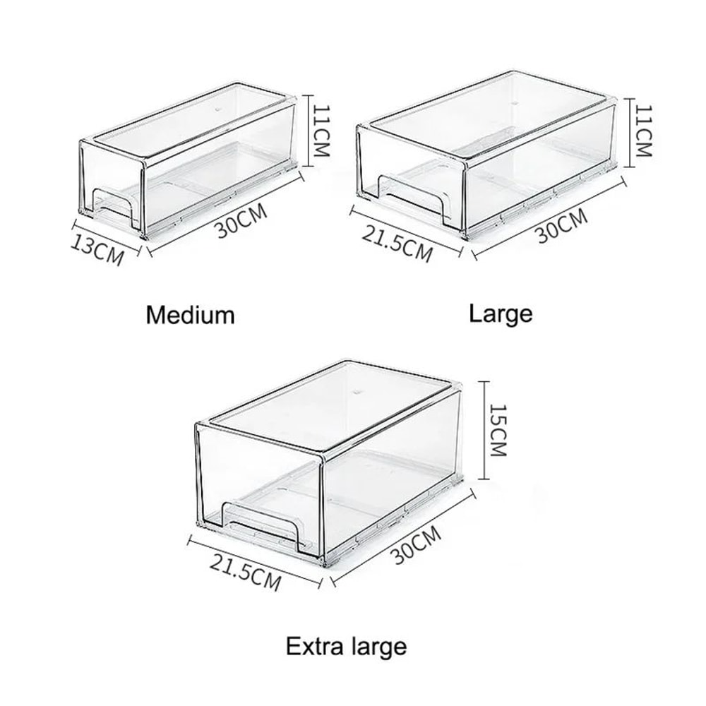 DrawerType Refrigerator Storage Box Transparent PET FreshKeeping Food Organizer 5