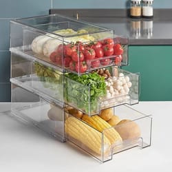 drawer-type refrigerator storage box – transparent pet fresh-keeping food organizer