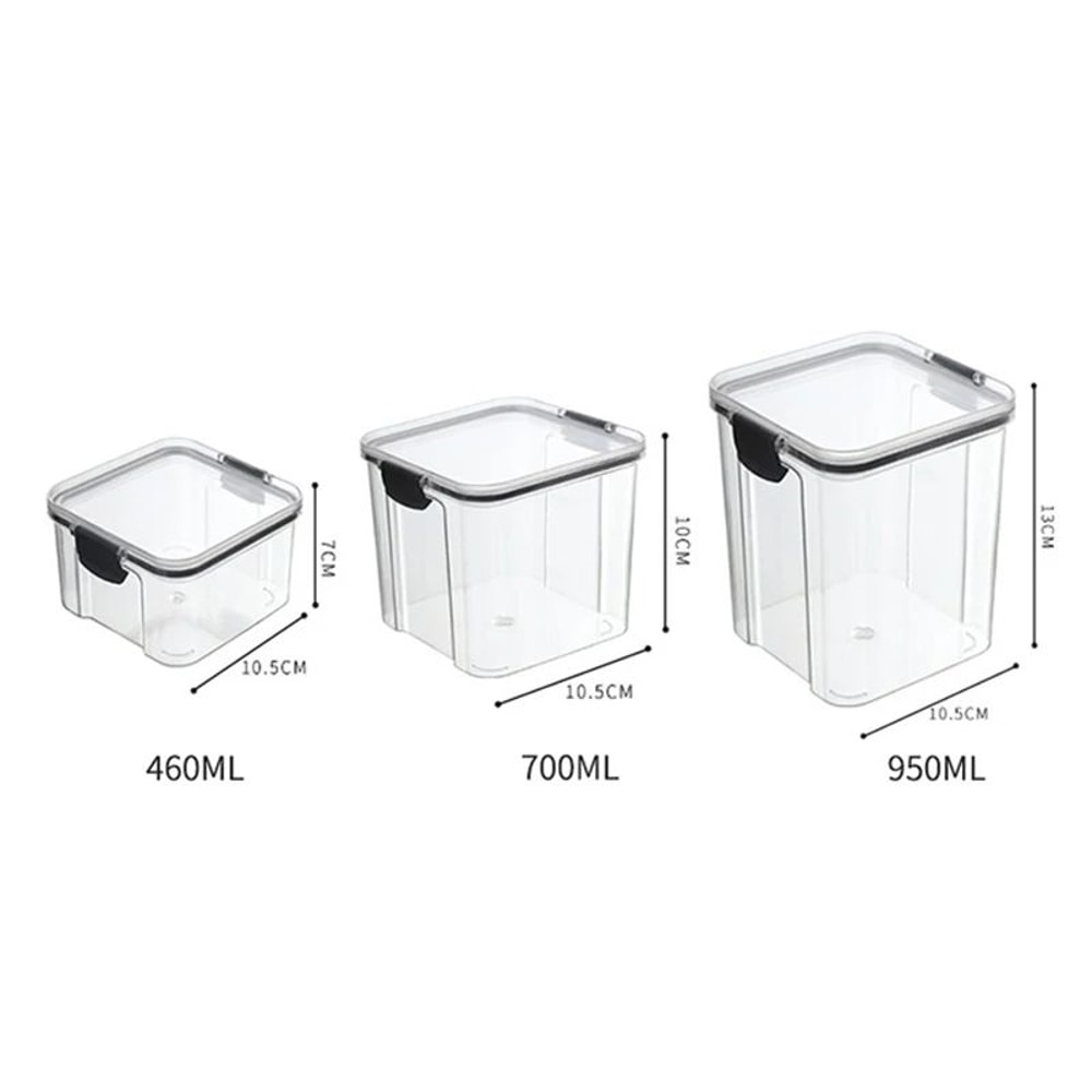 5 Pcs Airtight Food Storage Jar Set Transparent Stackable Kitchen Organizer Containers 19