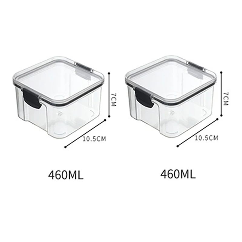 5 Pcs Airtight Food Storage Jar Set Transparent Stackable Kitchen Organizer Containers 6
