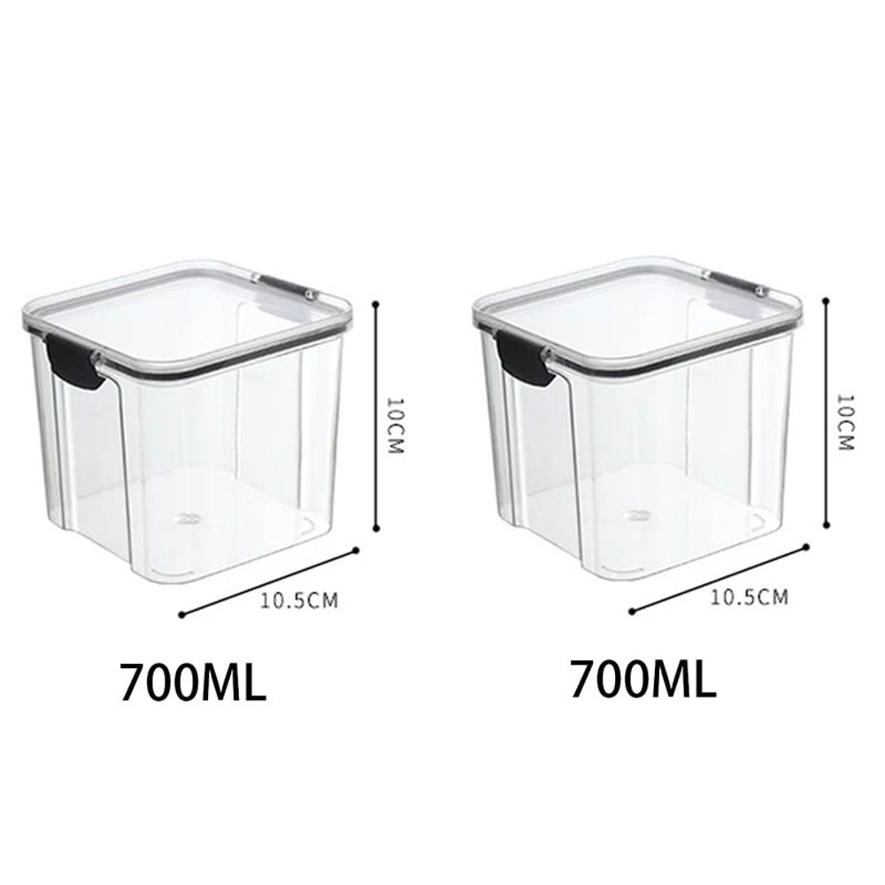5 Pcs Airtight Food Storage Jar Set Transparent Stackable Kitchen Organizer Containers 9
