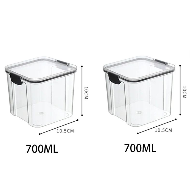 5 Pcs Airtight Food Storage Jar Set Transparent Stackable Kitchen Organizer Containers 9