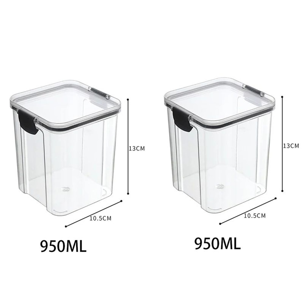 5 Pcs Airtight Food Storage Jar Set Transparent Stackable Kitchen Organizer Containers 17