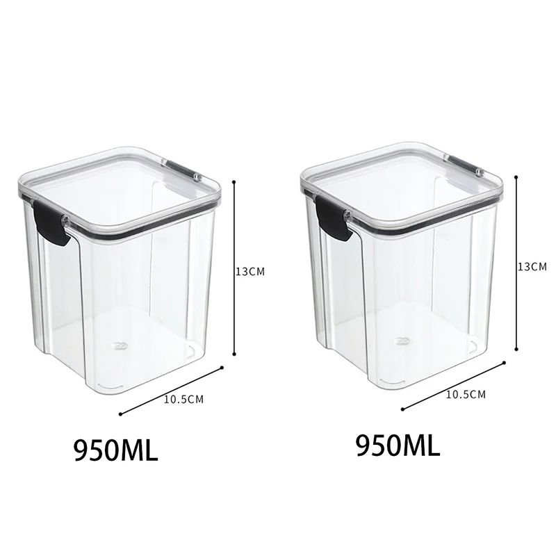 5 Pcs Airtight Food Storage Jar Set Transparent Stackable Kitchen Organizer Containers 17