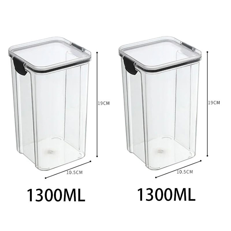 5 Pcs Airtight Food Storage Jar Set Transparent Stackable Kitchen Organizer Containers 12