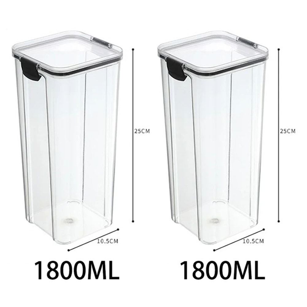 5 Pcs Airtight Food Storage Jar Set Transparent Stackable Kitchen Organizer Containers 14