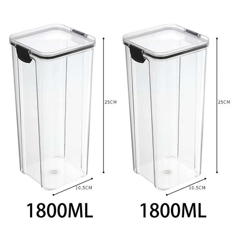 5 Pcs Airtight Food Storage Jar Set Transparent Stackable Kitchen Organizer Containers 14