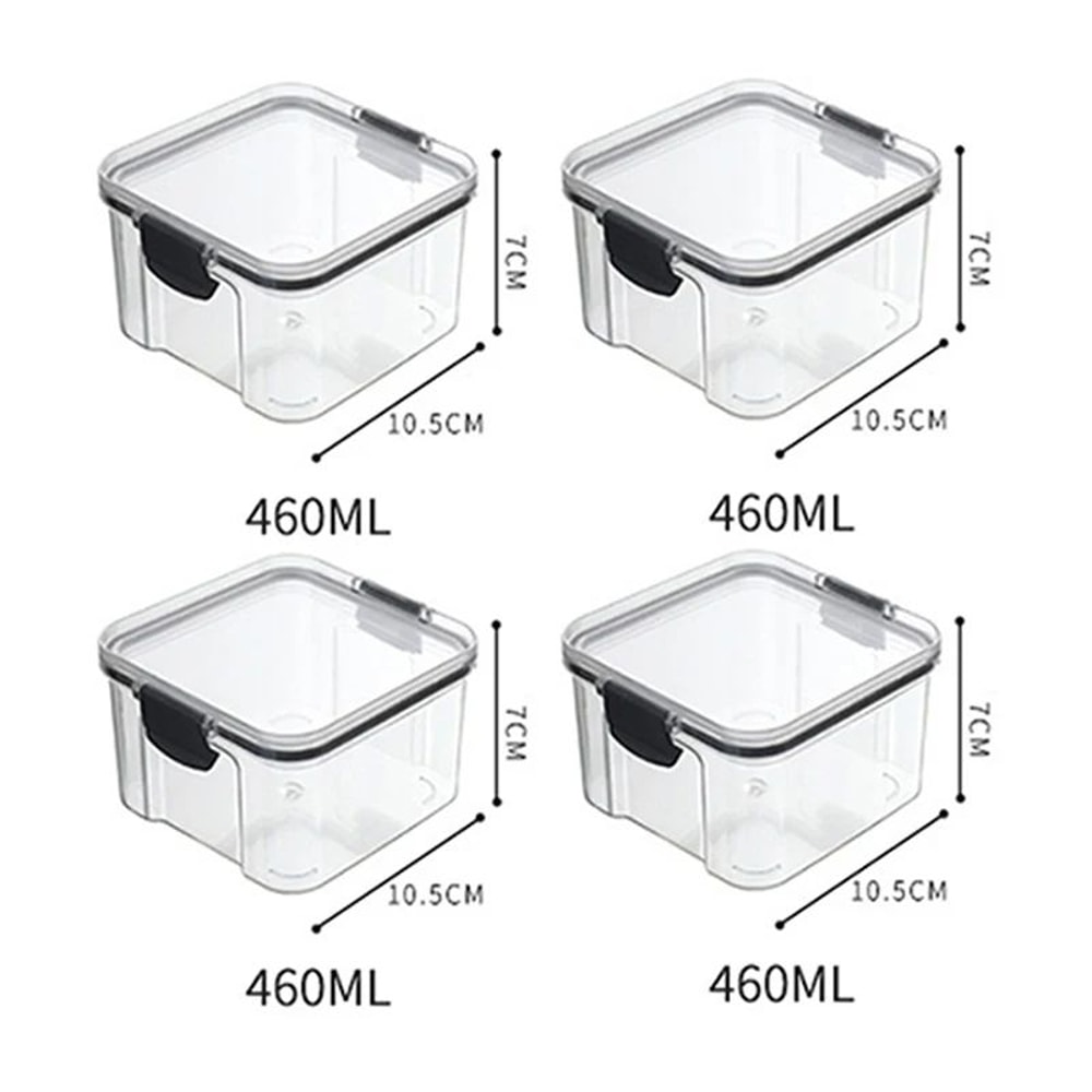 5 Pcs Airtight Food Storage Jar Set Transparent Stackable Kitchen Organizer Containers 7