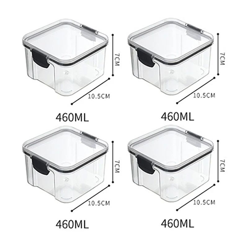 5 Pcs Airtight Food Storage Jar Set Transparent Stackable Kitchen Organizer Containers 7