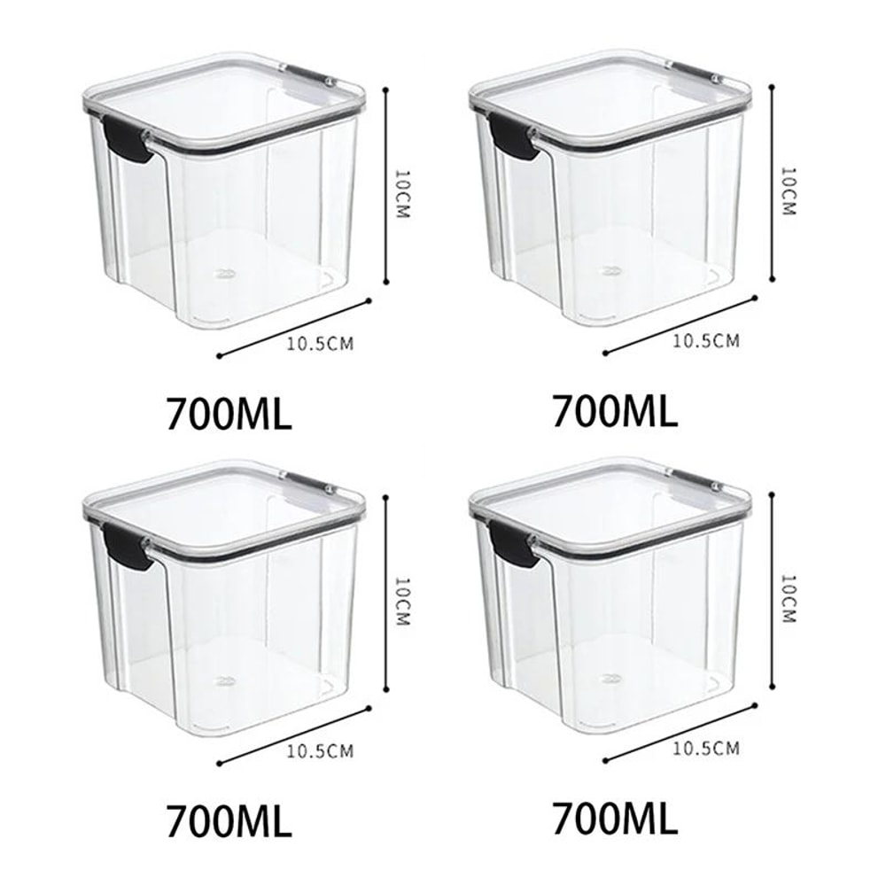 5 Pcs Airtight Food Storage Jar Set Transparent Stackable Kitchen Organizer Containers 10