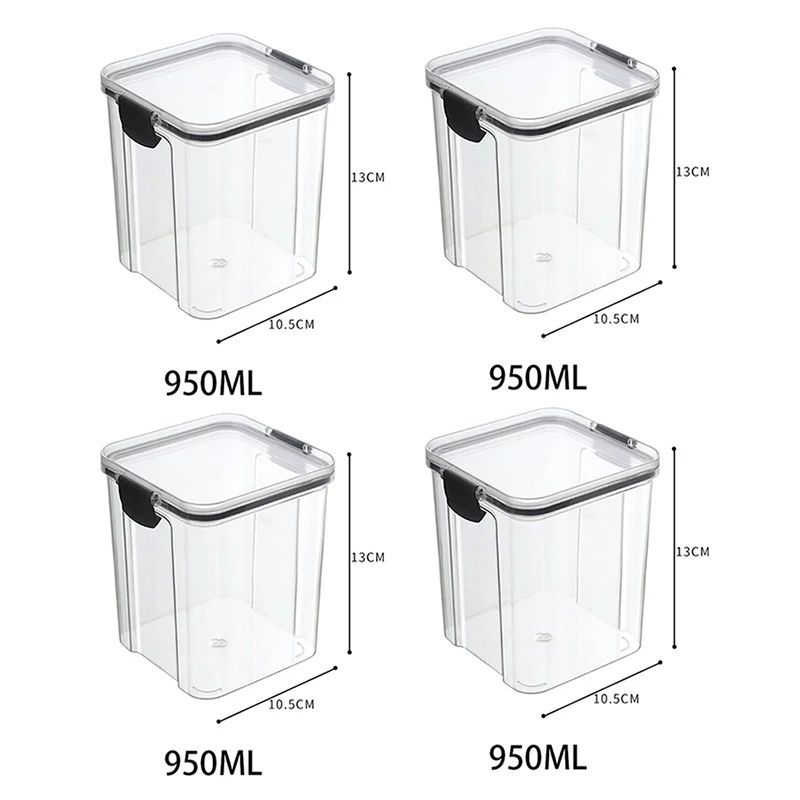5 Pcs Airtight Food Storage Jar Set Transparent Stackable Kitchen Organizer Containers 18
