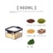 5 Pcs Airtight Food Storage Jar Set Transparent Stackable Kitchen Organizer Containers 5