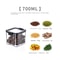 5 Pcs Airtight Food Storage Jar Set Transparent Stackable Kitchen Organizer Containers 8