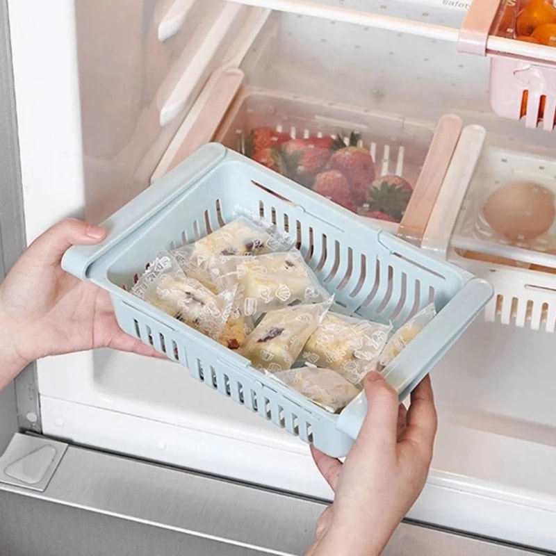 Stretchable Refrigerator Drawer Organizer PullOut Fridge Storage Shelf For Food Kitchen Essential 2