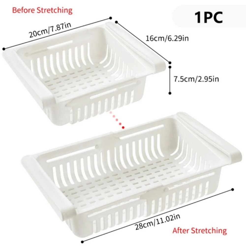 Stretchable Refrigerator Drawer Organizer PullOut Fridge Storage Shelf For Food Kitchen Essential 3