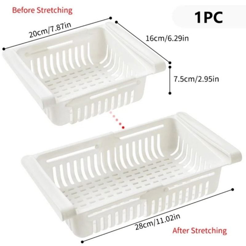 Stretchable Refrigerator Drawer Organizer PullOut Fridge Storage Shelf For Food Kitchen Essential 3