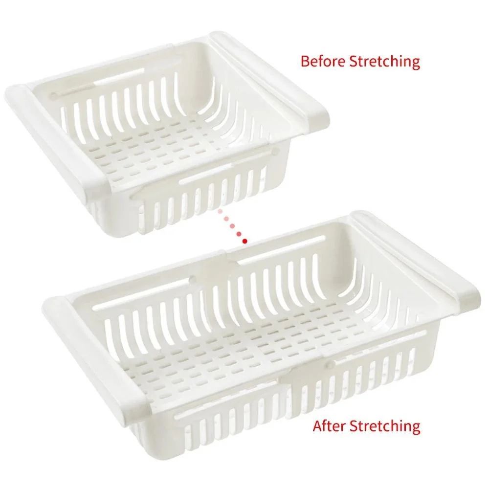 Stretchable Refrigerator Drawer Organizer PullOut Fridge Storage Shelf For Food Kitchen Essential 8