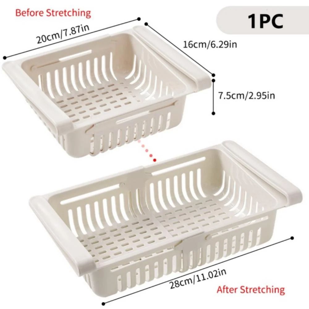 Stretchable Refrigerator Drawer Organizer PullOut Fridge Storage Shelf For Food Kitchen Essential 9