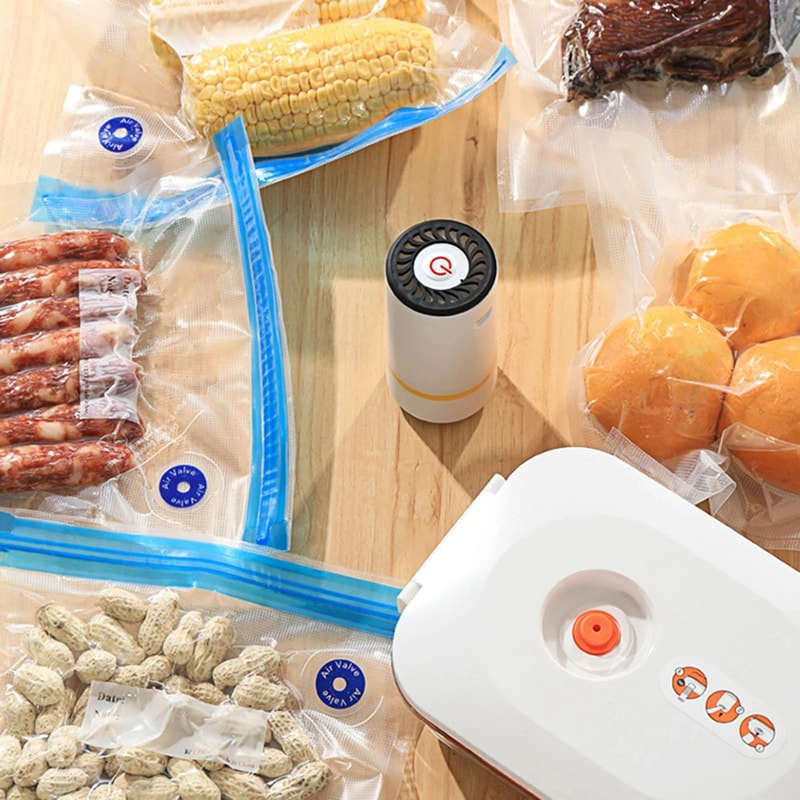 Reusable Vacuum Food Storage Bag Set With USB Electric Pump Airtight FreshKeeping Sealing Bags 2