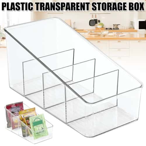 4-Layer Transparent Pantry Organizer – Multi-Section Food Packet & Kitchen Storage Container