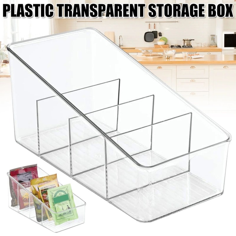 4Layer Transparent Pantry Organizer MultiSection Food Packet Kitchen Storage Container 0