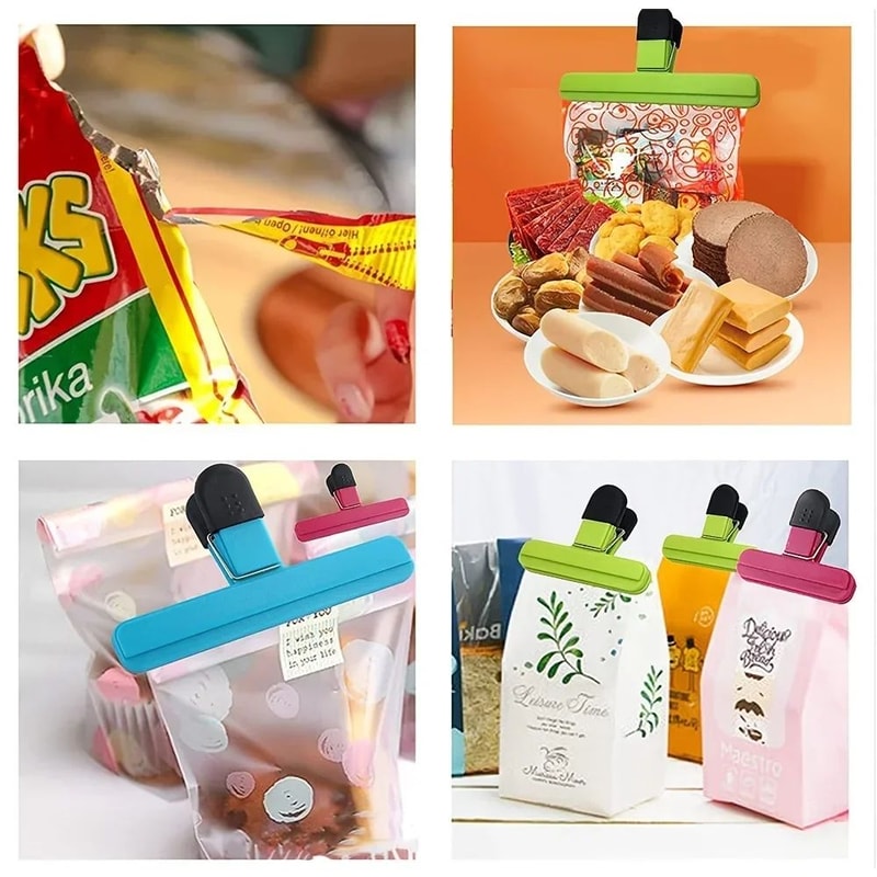 Heavy Duty Food Bag Clips Set Reusable Kitchen Snack Sealing Clips For Fresh Storage 5