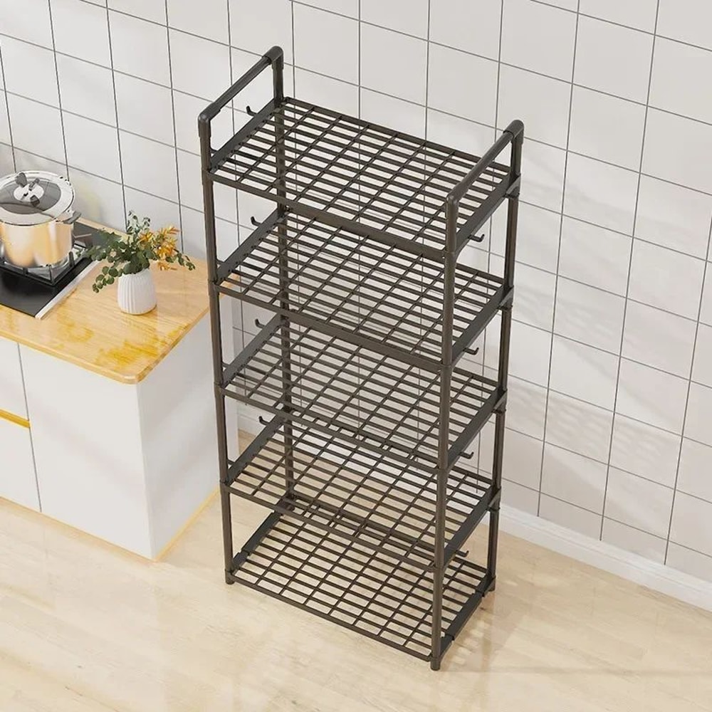 MultiLayer Floor Standing Kitchen Storage Rack Microwave Oven Household Organizer Shelf 2