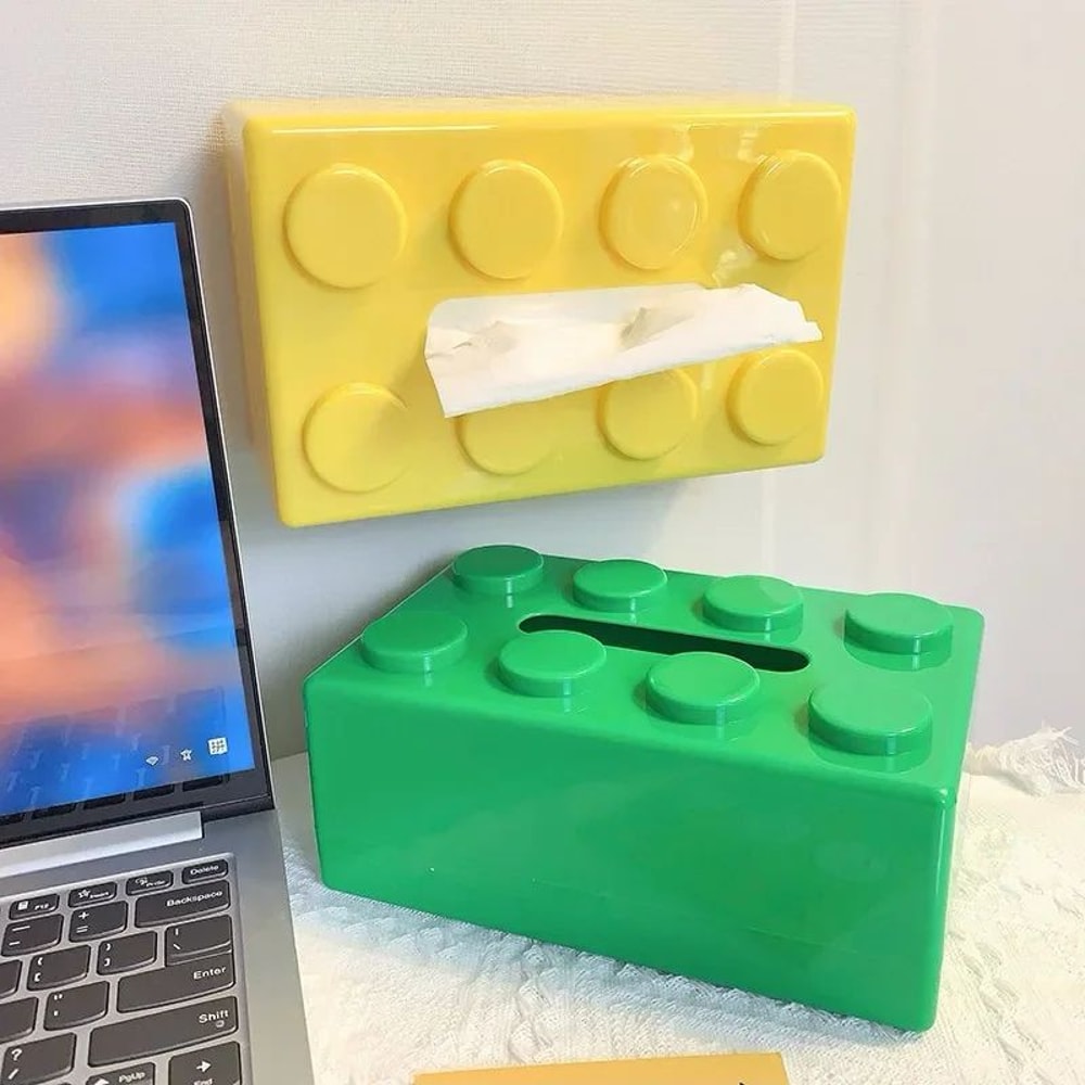 Creative Cartoon Building Block Tissue Box Decorative Household Napkin Storage Organizer 2