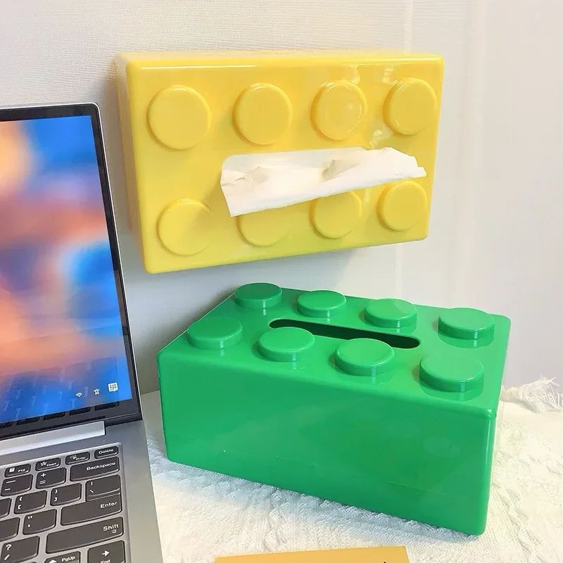Creative Cartoon Building Block Tissue Box Decorative Household Napkin Storage Organizer 2