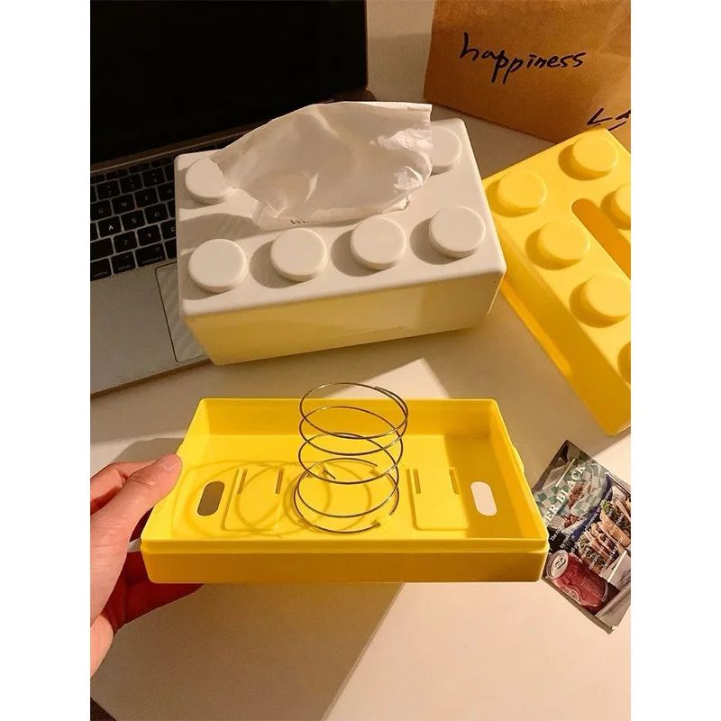 Creative Cartoon Building Block Tissue Box Decorative Household Napkin Storage Organizer 3