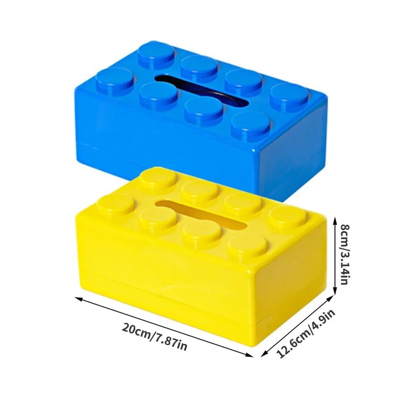 Creative Cartoon Building Block Tissue Box Decorative Household Napkin Storage Organizer 4