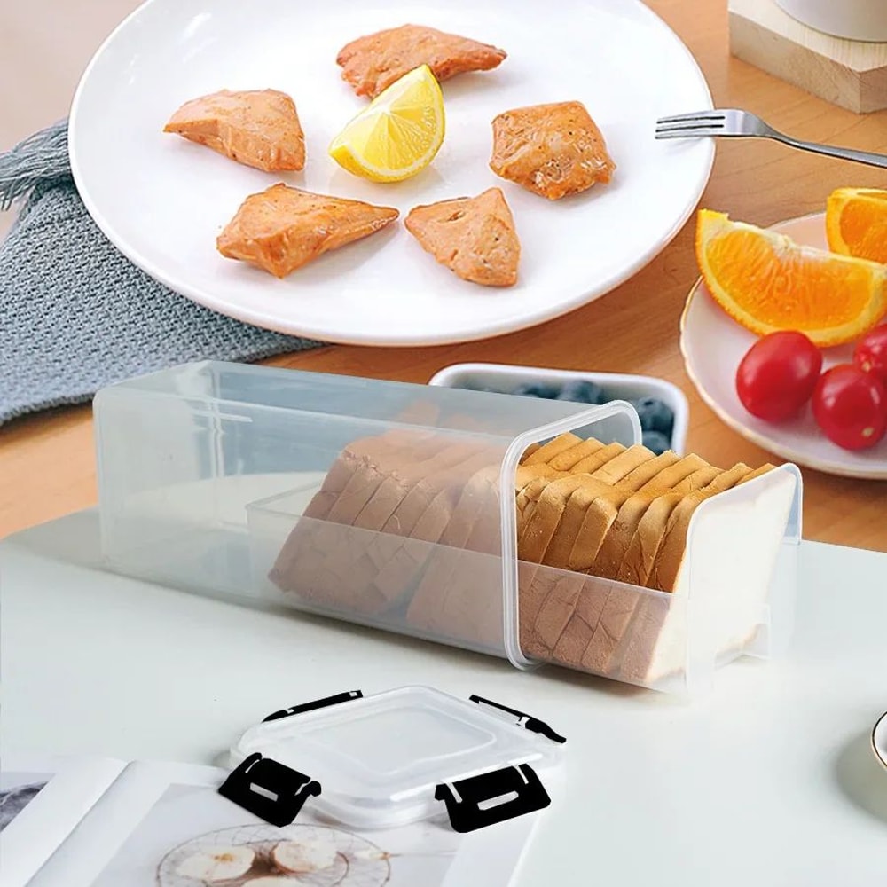 Clear Airtight Bread Loaf Container Tall Bread Storage Box With Lid For Homemade Bread 3