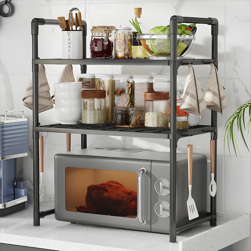 Microwave Oven Storage Rack MultiLayer Countertop Kitchen Organizer Shelf 0