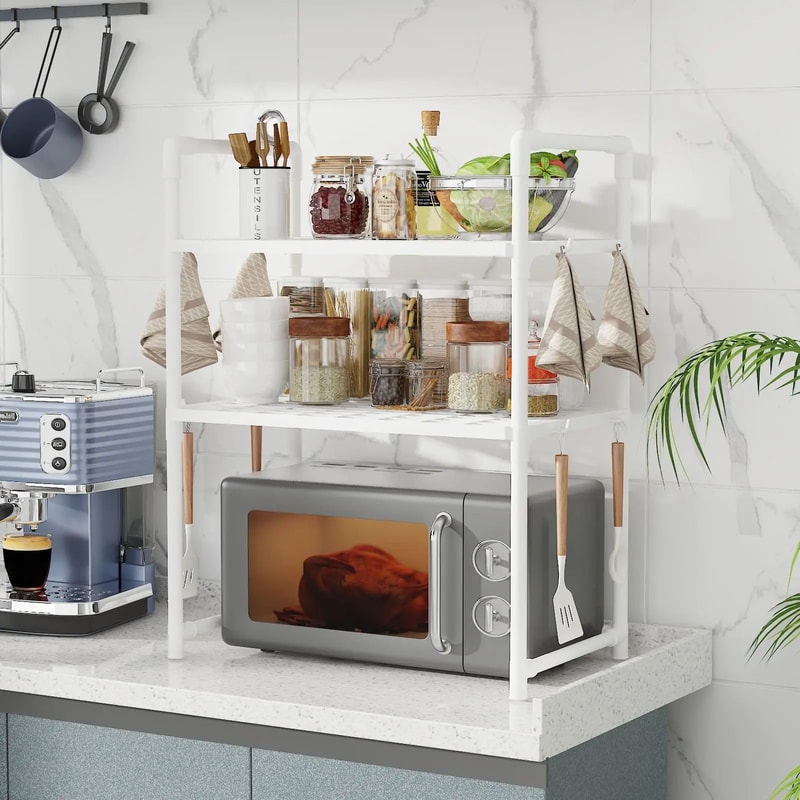 Microwave Oven Storage Rack MultiLayer Countertop Kitchen Organizer Shelf 5