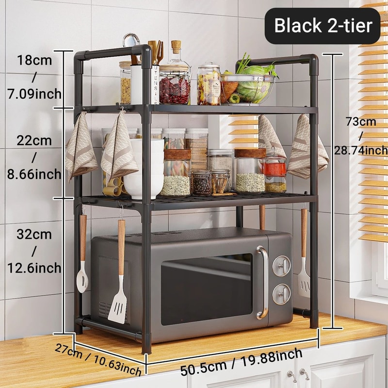 Microwave Oven Storage Rack MultiLayer Countertop Kitchen Organizer Shelf 8