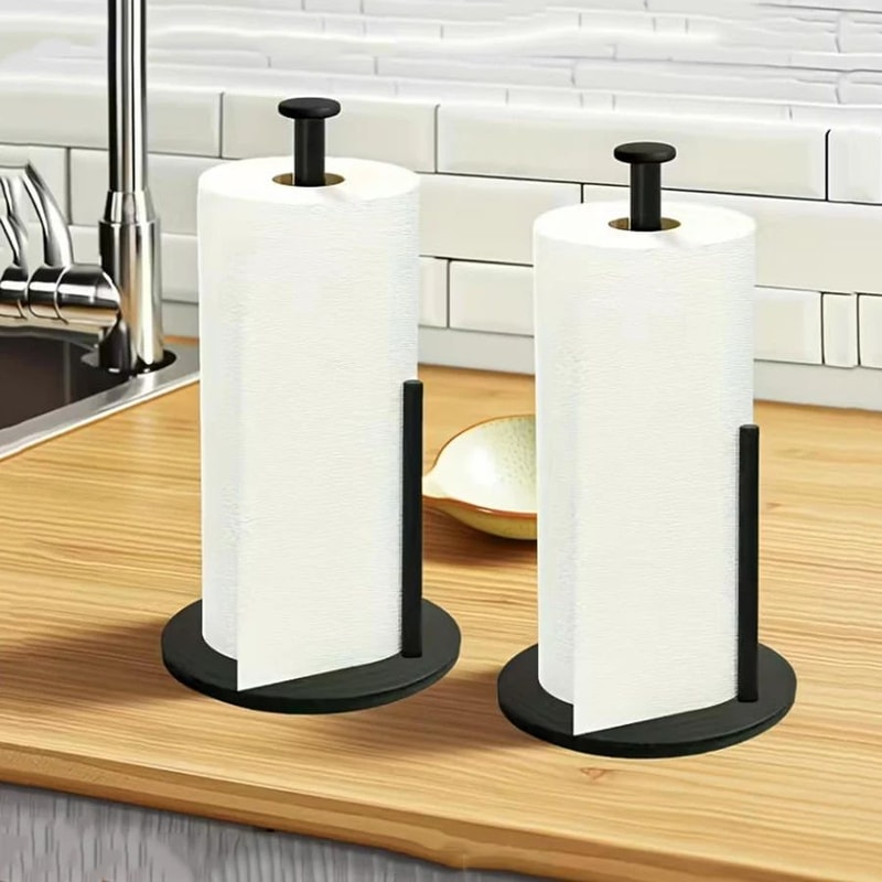 Stainless Steel Kitchen Roll Holder HeavyDuty Countertop Paper Towel Organizer 3