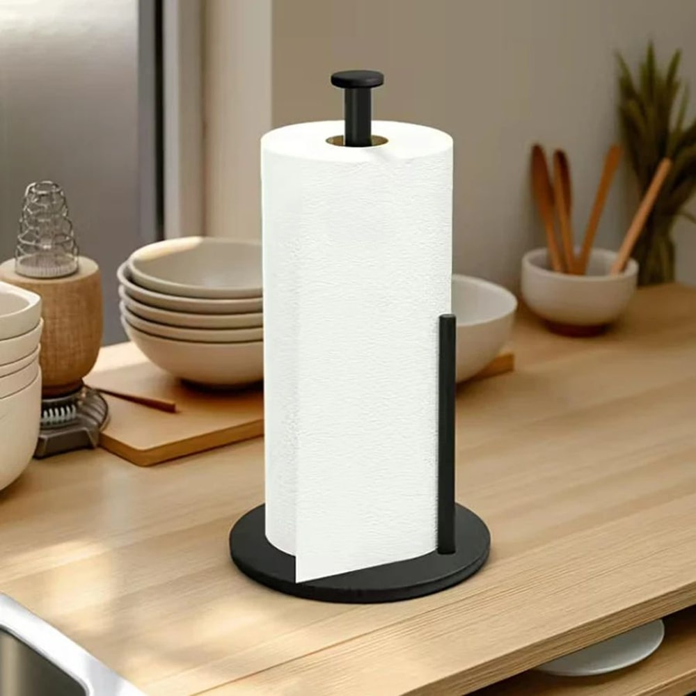 Stainless Steel Kitchen Roll Holder HeavyDuty Countertop Paper Towel Organizer 2