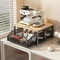 Modern Kitchen Microwave Storage Rack Solid Wood Metal Countertop Organizer Shelf 6